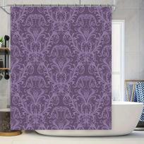 Luxurious Purple Damask Shower Curtain Vintage Luxury Bath Decoration Waterproof Fabric for Bathroom Decorations (Purple) 90x180cm