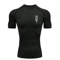 Wolf Head Men's Sports T-shirt Training Fitness Compression Quick Dry Short Sleeve T-Shirt Rashgard Tops Athletic Tees S