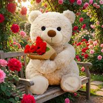 New Hot Sale Teddy Bear With Roses Plush Toy Soft Bear Stuffed Doll Romantic Gift For Lover Home Decor Girls Birthday Gift balta