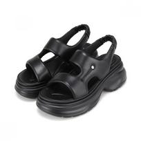 Barbara Women Leather Cushion Daily Casual Chunky Sandals 6cm Blj434 225/01.black