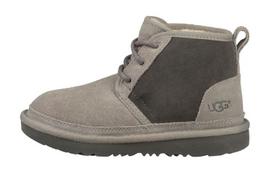 UGG Neumel Suede Comfortable Thermal Fleece Lined Ankle Length Snow Boots Gray Teenagers 1017320K-CHRC 35