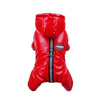Waterproof Padded Winter Puppy Onesie Warm Shih Tzu down Jacket for Small Dogs Boy Dog Clothes Chihuahua Yorkie Jumpsuit Costume (Red,S) raudona