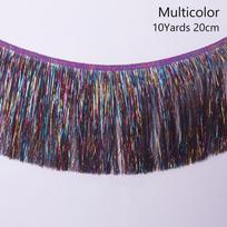 10Yards 20cm Wide Skirt Tassel Illusion Laser DIY Fringe Ornaments Gradient Lace Fabric Trim
