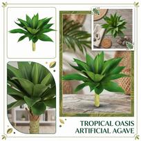 Artificial Agave Plant with Realistic Leaves and Textured Stem Indoor Outdoor Decorative Faux Tropical Greenery for Home Office Garden Display One Size