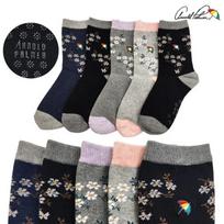[Arnold Palmer] Non-slip Women's Mom Floral Print Socks Flower Mid-calf 5-Pair Set Flower set (5 pairs)