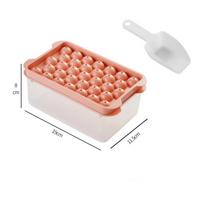Creative Silicone Ice Grid Mold Storage Box with Scoop Ice Cube Tray Round Whiskey Sphere Mold DIY Mould rožinė