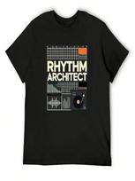 House Music Lover DJ Design - Rhythm Architect T-Shirt Funny Gifts Anime Figures Anime Tshirt unisexs Graphic T-Shirts Anime S įvairiaspalvis