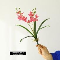 New 2 Fork Artificial Orchid Flower Floral Display Pink Artificial Faux Plants Simulation Fake Silk Flower Home Decor tamsiai rausva spalva