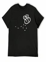 Aesthetic Honey Bee Drawing __Animal Lover Gift Idea (White) T-Shirt Funny Costumes  unisex T Shirt S įvairiaspalvis