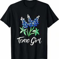 Texas  Bluebonnet Shirt Texas Cow Rodeo Pride T-Shirt S įvairiaspalvis