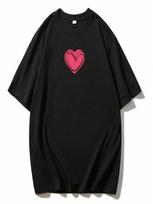 Printed Loose Cotton T-Shirt Wounisex's Summer T-Shirt Couple Clothing Wounisex's Loose Top Oversized T Shirt S įvairiaspalvis