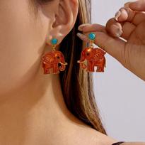 Boho Vacation Style Enamel Palm Tree Drop Earrings For Women Dripping Oil Seahorse Elephant Pattern Dangle Earring Beach Jewelry