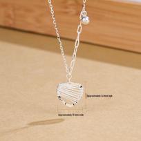Tichya Real Shot 999 Sterling Silver Heart Necklace - Fashionable Light Luxury, Wire-Wrapped Heart Clavicle Chain for Women. 999 Sterling Silver