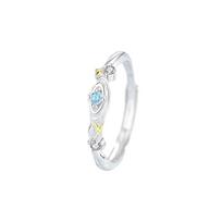 Tichia Galaxy Swirl Star Open Couple Rings: S925 Sterling Silver, Niche Design, Versatile and Adjustable. Adjustable