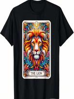 Psychic Tarot Card Lion Lover Shirt Mystic Lion T-Shirt S įvairiaspalvis