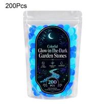 1.5cm Luminous Stones Glow Garden Pebbles Outdoor in The Dark Glowing Rocks Decorative 400pcs mėlyna