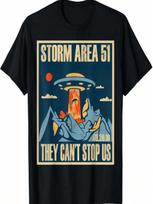 Storm Area 51 Alien Awareness UFO They Can't Stop Us T-Shirt S įvairiaspalvis