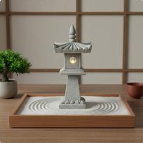 Miniature Stone Lantern Antique Finish Bonsai Decoration Ideal Tranquil Present Garden Pagoda