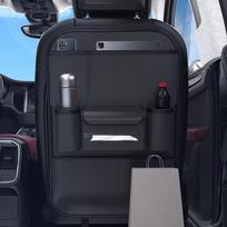 Automobilio galinės sėdynės laikymo krepšys su daug kišenių, sėdynės atlošo organizatorius su sulankstomu planšetinio kompiuterio staliuku, didelės talpos laikymo organizatorius