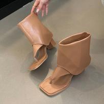 Fashion Heels Ladies Modern Sandals Booties Shoes Fashion Square Toe Female Slip on Footwear Open Toe Women Ankle Boots Shoes Flip Flops 34 ruda