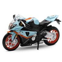 1/12 BMW S1000RR Gulf Oil Die Cast Motorcycle Model Toy Vehicle Collection Autobike Shork-Absorber Off Road Autocycle Toys Car mėlyna