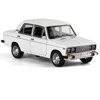 1/24 LADA 2106 Policijos Lydinio Metalinis Modelis Su Garsu & Šviesa Atgal Traukiamas Žaislas Simuliacinis Transporto Priemonės Kolekcinis Modelis Dovana Berniukams balta