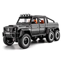 1/20 Mercedes Benz AMG G63 6X6 Visureigis Lydinio Metalas Liejimo Automobilio Modelis Garsas ir Šviesa Didelė Dovana Suaugusiam Vaikinui Kolekcionuoti juoda