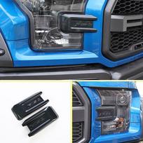 For 2017 To  Ford F150 Raptor Car Front Fog Light Lamp Cover Trim Exterior ABS Decor Frame Car Styling Garnish Accessories black
