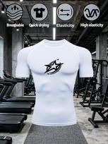 Men's High-Stretch Gym Compression T-Shirt with Quick-Dry & Breathable Fabric Casual Training Top S balta