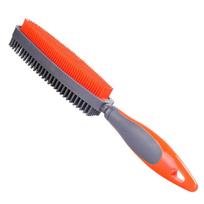 Easy Clean 2 in 1 Pet Silicone Brush Massage Effect Pet Hair Removal Brush  for Cats raudona