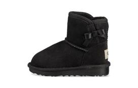 UGG Classic Heritage Entry Cow Split Leather Fleece Lined Snow Boots Kids' Boots Black Children Aged 3 7 Years Old 1118888T-BLK 23.5