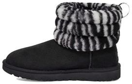 UGG Fluff Mini Quilted Leopard Zebra Women's 1112439-BWHT 36