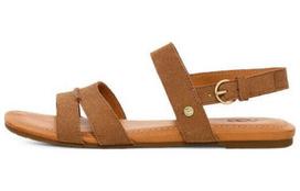 UGG stilingas sandalas iš karvės skeltos odos, moteriškas, kaštoninės spalvos 1136789-CHE 37