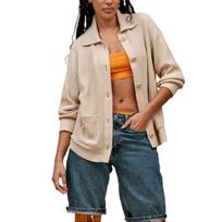 UGG Knitwear Women's Sand Lapel Moderate Cardigan 1169890-SAN S
