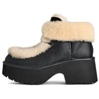 UGG Classic Novelty Cow Leather Ankle Boots 7cm Women's Black 1176110-BLK 38