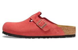 Boston Birkenstock Suede Embossed Corduroy Narrow 'Sienna Red' 1026167 37
