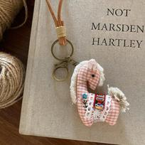 Hanging Decor Little Horse Keychain Stuffed Animal Pony Pendant  Zodiac Celebration rožinė
