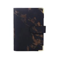 Zipper Envelope PU Leather Notebook Binder 6 Ring Binder Marble Notebook Marble Budget Binder only black cover