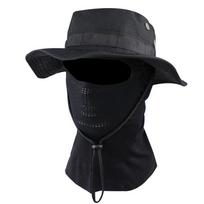 Camouflage Wide Brimmed Hat Balaclava Set Men's Outdoor Sunshade Boonie Cap Foldable Fisherman Hat Fishing Sun Protection Hat juoda