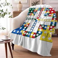 Flying Chess Throw Soft Flannel AC Blanket Lightweight Summer Nap Throw Cozy  Blanket for Sofa Bed Travel Home 100cmx150cm
