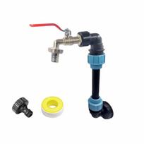 25cm Height Pipe Faucet Adapter Connection Kit IBC Barrel Heightening Faucet Kit  Water Tanks Red grip handle