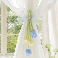 Romantic Tulip Ribbon Curtain Tieback Sweet Style Handmade Curtains Tie Rope Decorative Curtain Holder Floral Tie-Up Cord