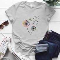Color Dandelion Printed T Shirt Women Plus Size Summer Funny 90S T Shirt Female Short Sleeve 3XL