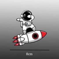 Cute Cartoon Balloon Rocket Astronaut Stickers Waterproof Reflective Decals for Car Glass Helmet Laptop Luggage Skateboard DIY