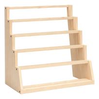 Five Tier Wooden Trading Card Display Stand Multi Layer Solid Wood Card Holder Stair Step Organizer for Desk Shelf Office Home One Size