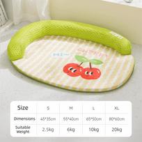 Breathable L-Shape Pet Cooling Mat Ice Pad with Neck Pillow Dog Cooling Mat Ice Silk Dog Sleeping Nest Dog