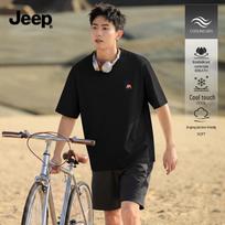JEEP Men's Ice Silk Loose Fit Short-Sleeve T-Shirt XL