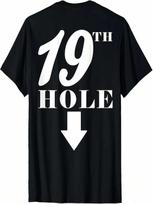 19th Hole - With Arrow - Funny Golfer Joke - Design On Back T-Shirt S įvairiaspalvis