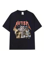 Buff Cats Autism Memory T-Shirt Fitness Gym Fashion Hip Hop Short Sleeve T Women's Summer Comfortable T-Shirt S įvairiaspalvis