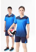 Unisex Volleyball Team Uniform Set - Short Sleeve Jersey and Shorts for Training Women's 4XL mėlyna